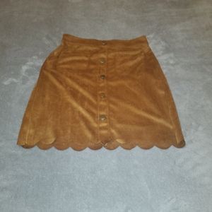 Hayden girls faux suede scallop hem skirt